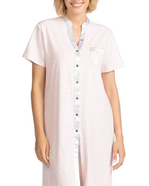 Women's Nightdresses 5 Mujer con camisón corto topos plata
