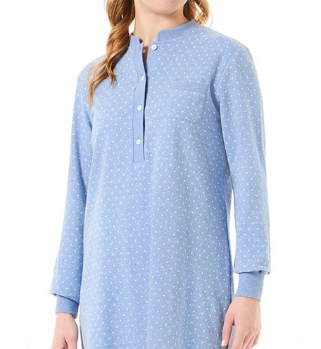 Detail view of open nightdress collar